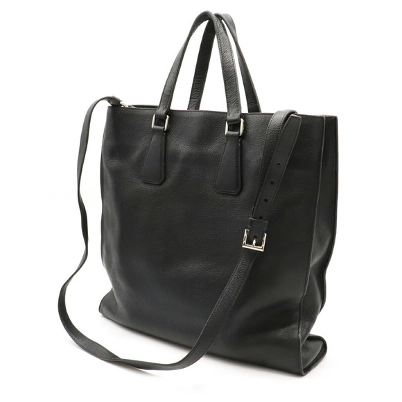 Prada Nero Bag Calf 2WAY Leather Business Soft Black - Picture 1 of 8